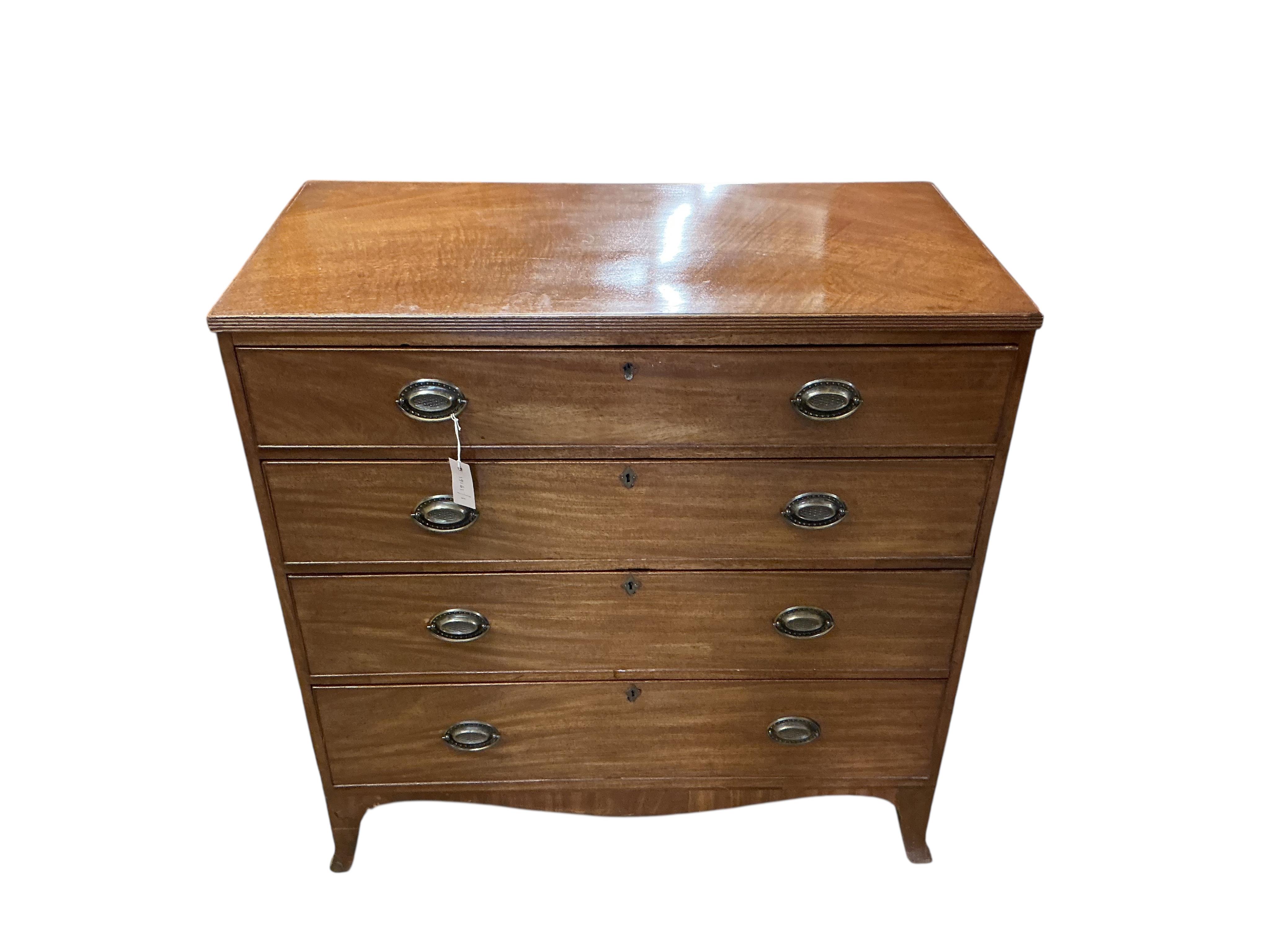 A Regency mahogany chest, width 100cm, depth 52cm, height 101cm